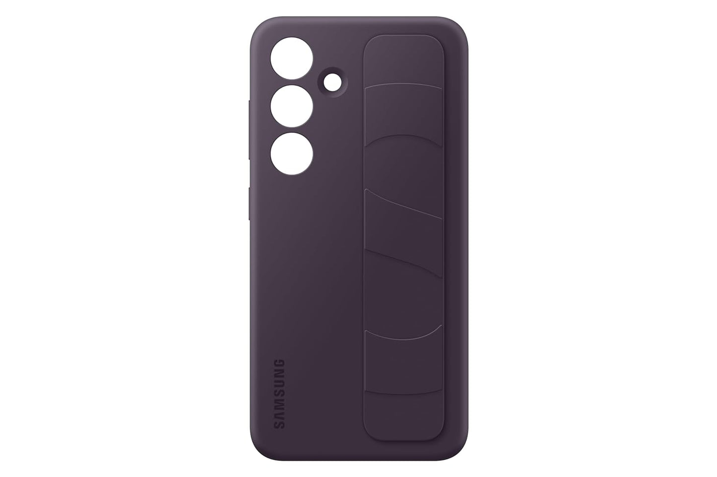 Samsung Galaxy S24 5G Standing Grip Case (Dark Violet) | Soft Silicone Kickstand Cover | Suraj Electronics Delhi NCR