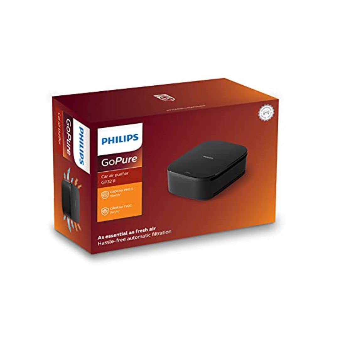 Philips GoPure 3211 Car Air Purifier | HEPA + HESA Filter | Removes PM2.5, NO₂, SO₂ &amp; Odors | Suraj Electronics Delhi NCR