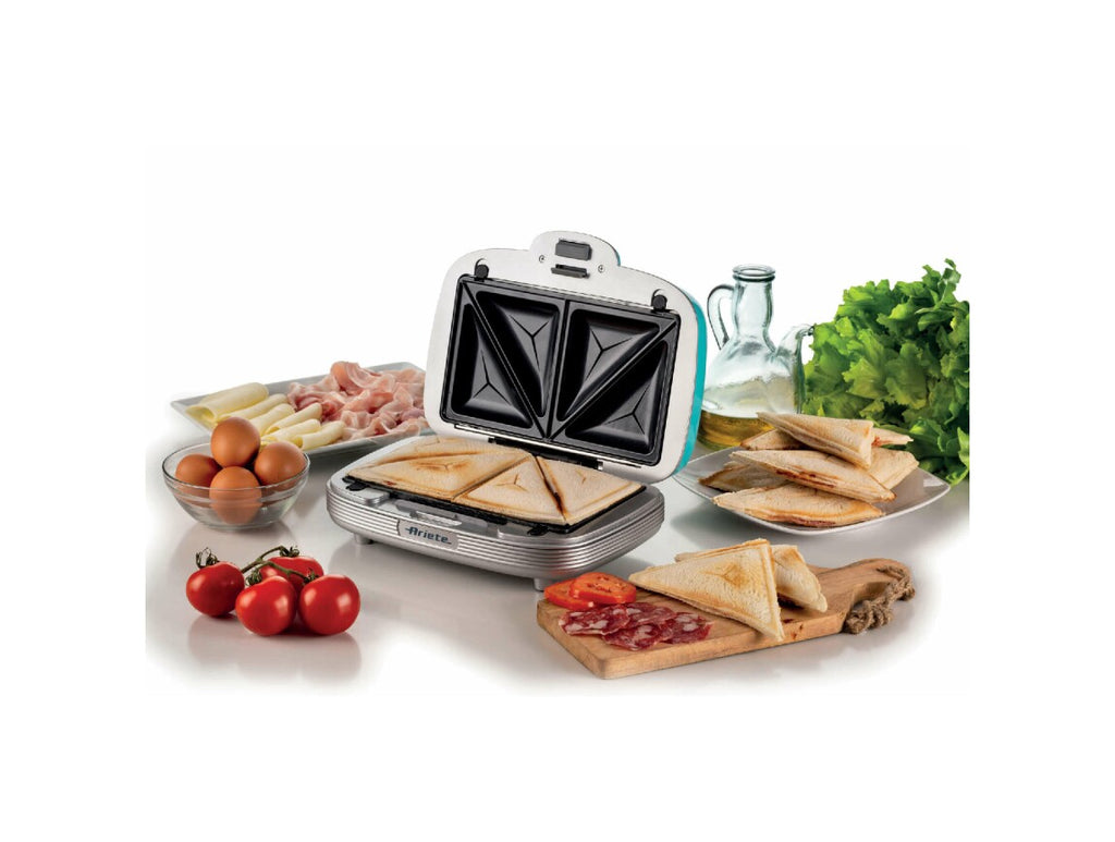 Ariete 1972 Electric Waffle Maker 700W – Non-Stick Plates, Locking System, 5 Settings | Make Sweet & Savory Waffles at Home (Blue) 00C197201AR0