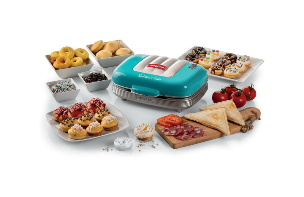 Ariete 1972 Electric Waffle Maker 700W – Non-Stick Plates, Locking System, 5 Settings | Make Sweet & Savory Waffles at Home (Blue) 00C197201AR0