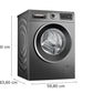 Bosch WNA2E4UCIN 10.5 Kg / 6 Kg Inverter Fully Automatic Front Load Washer Dryer (1400 RPM, 5 Star, Wash & Dry 60, EcoSilence Drive, LED Display, Cast Iron Grey)