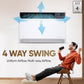 LG 1.5 Ton 3 Star DUAL Inverter Window AC (UW-Q18WUXA) - 4-in-1 Convertible Cooling, Copper, 4 Way Air Swing