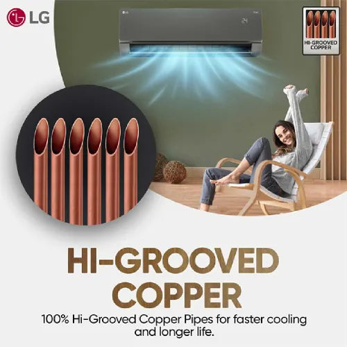 LG US-Q19MWZE 1.5 Ton 5 Star AI+ DUAL Inverter Split AC | Copper | Smart Energy Manager | Wi-Fi | VIRAAT Mode | AI Convertible 6 in 1 | Faster Cooling | Energy Saving ( Black Mirror) 2025 Model
