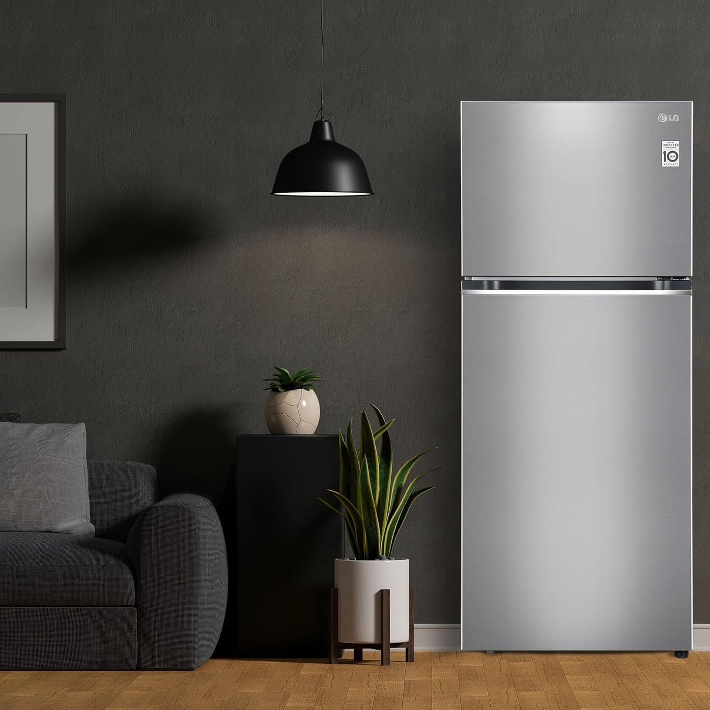 LG GL-S422SPZX 398L 3 Star Frost-Free Double Door Refrigerator (Convertible, Smart Inverter, Express Freeze, Shiny Steel)