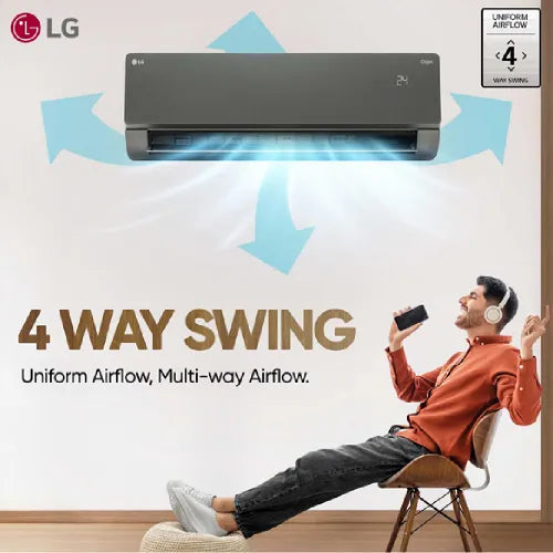 LG US-Q19MWZE 1.5 Ton 5 Star AI+ DUAL Inverter Split AC | Copper | Smart Energy Manager | Wi-Fi | VIRAAT Mode | AI Convertible 6 in 1 | Faster Cooling | Energy Saving ( Black Mirror) 2025 Model