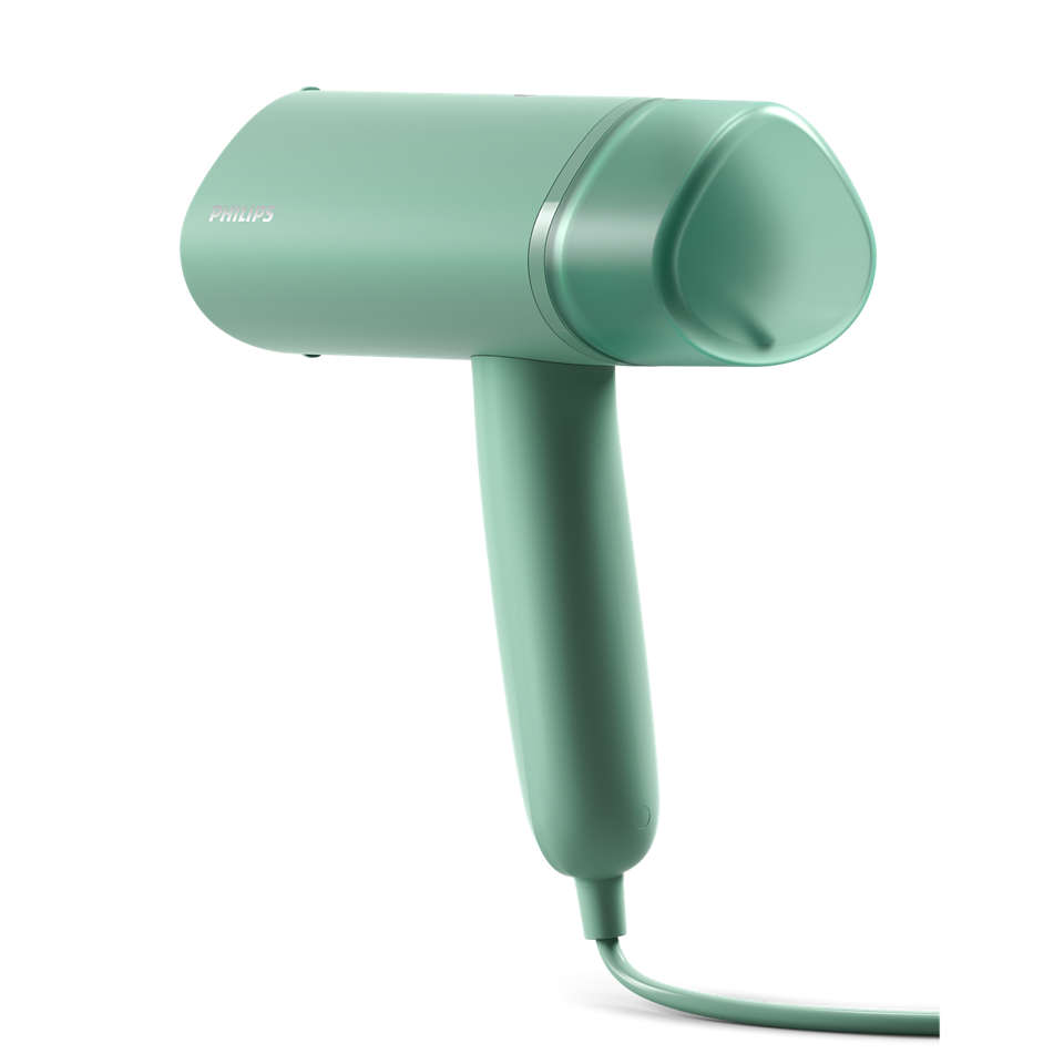Philips STH3010/70 Handheld Garment Steamer 1000W | Foldable | 20g/min Continuous Steam | 100ml Detachable Water Tank | Compact & Travel-Friendly | Light Green