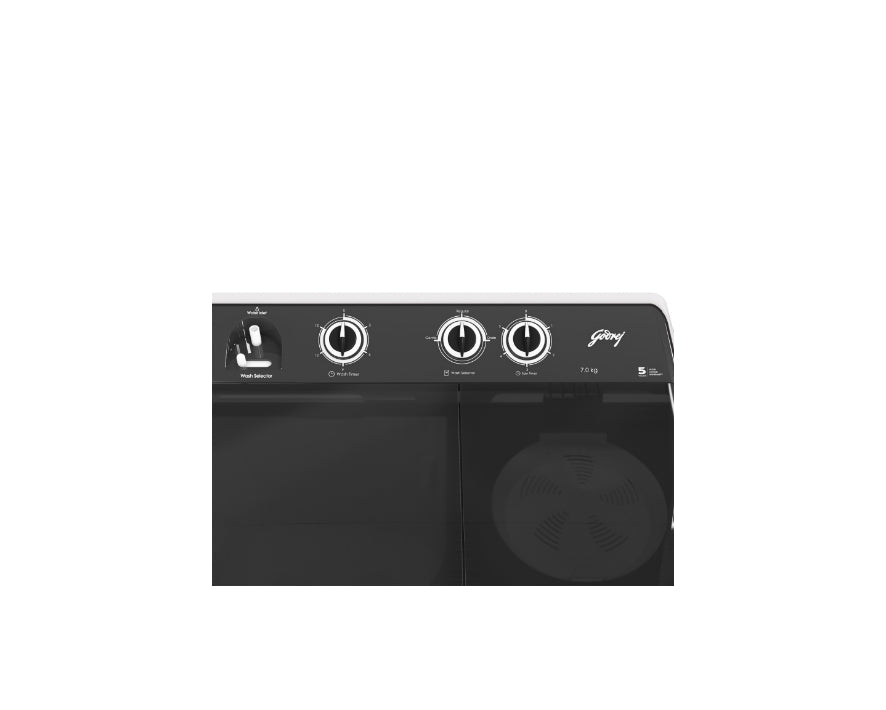 Godrej  WSAXIS DX 70 5.0 SN2 T GPGR 7 kg Semi Automatic Top Load Washing Machine White, Grey