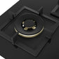 Bosch PNF9B6G20I Built in Gas Hob Black Tempered glass Glass 4 Burner Auto Ignition 90 cm Full Brass 3D Ring Burners with Matt Black Heat Shields & Cast Iron pan supports