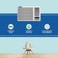 Blue Star WFE318P 1.5 Ton 3 Star Window AC – Copper Condenser, Turbo Cool, Dust Filter, Comfort Sleep, Self Diagnosis (White)