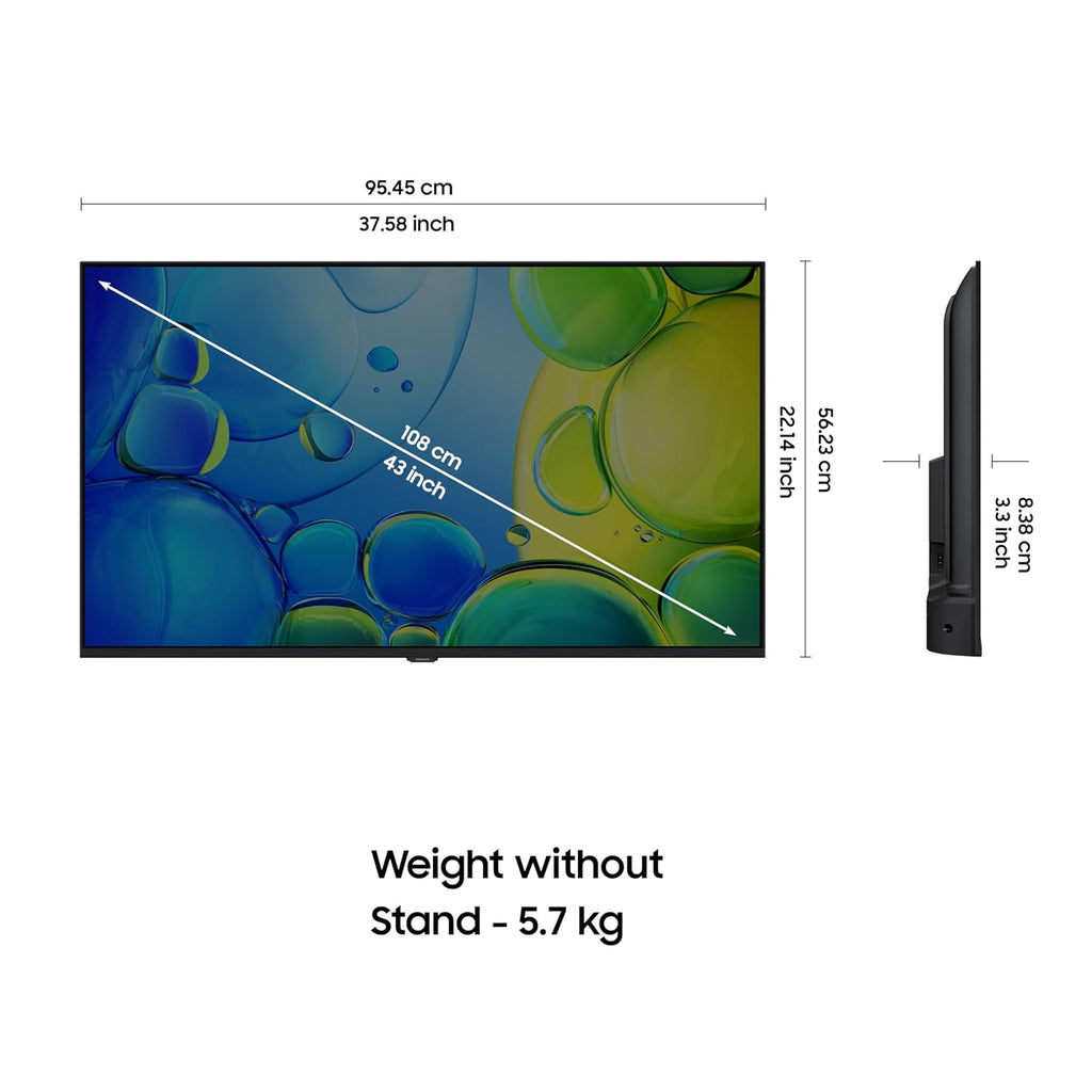 Samsung UA43F5500FUXXL 43 Inch (108 cm) Full HD Smart LED TV (Black) | HDR10+, PurColor