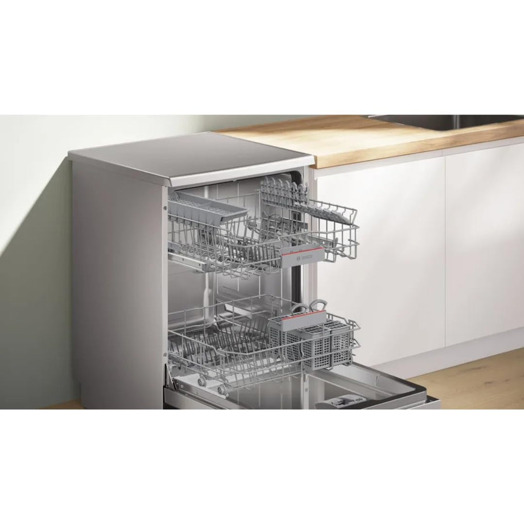 Bosch SMS6IKI01I Series 6 14 Place Setting Dishwasher (Wi-Fi Enabled, EcoSilence Drive, HygienePlus, ExtraDry, Brushed Steel, Freestanding)