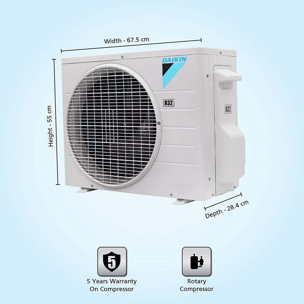 Daikin FTL35UV16 1 Ton 3 Star Split AC (Copper Condenser, Fixed Speed, PM2.5 Filter, Power Chill, White)