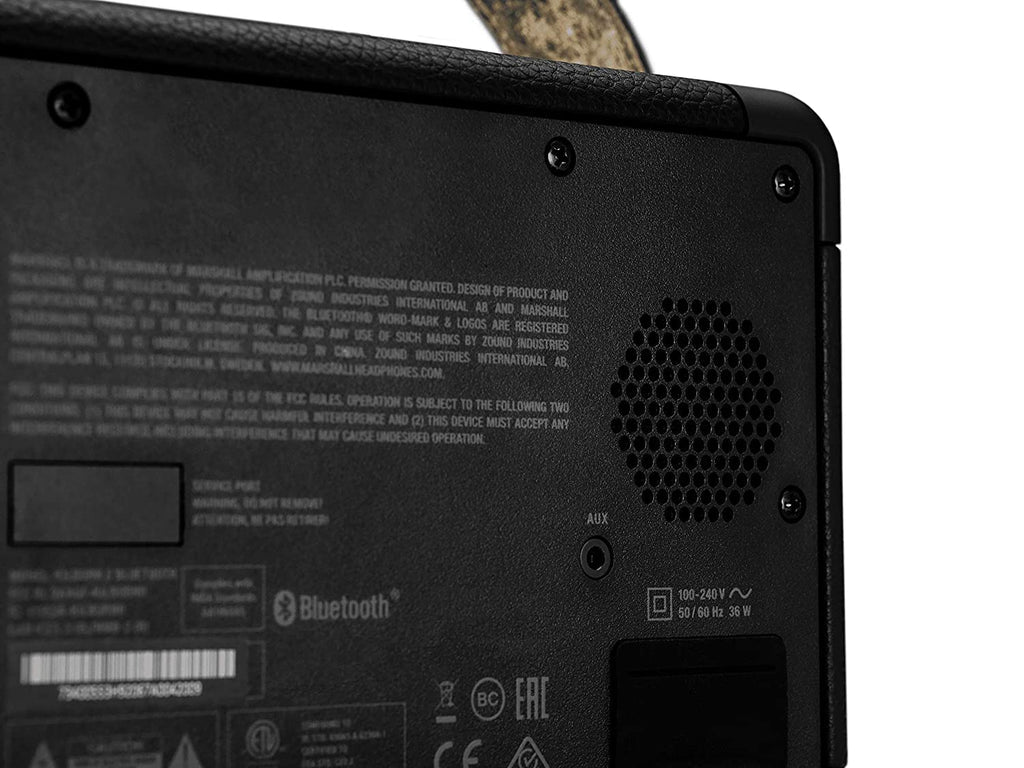 Marshall Kilburn II Portable Bluetooth Speaker (Black & Brass) | 20+ Hours Playtime | Multi-Directional Sound | IPX2 Water Resistant | Bluetooth 5.0 aptX | Premium Rugged Design