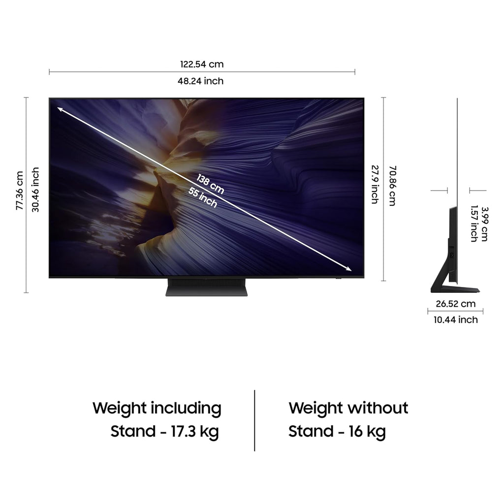 Samsung QA55S90FAULXL 55 Inch 4K OLED Smart TV | Dolby Atmos | 144Hz | AI Gen3 Processor | Graphite Black