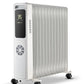 Russell Hobbs ROR13DF 2900W 13-Fin Oil Filled Radiator Room Heater | Smart Digital Heating, Wide Temp Range, 24H Timer, Intelligent Modes, Safety Protection | LED Touch, Foldable Wheels