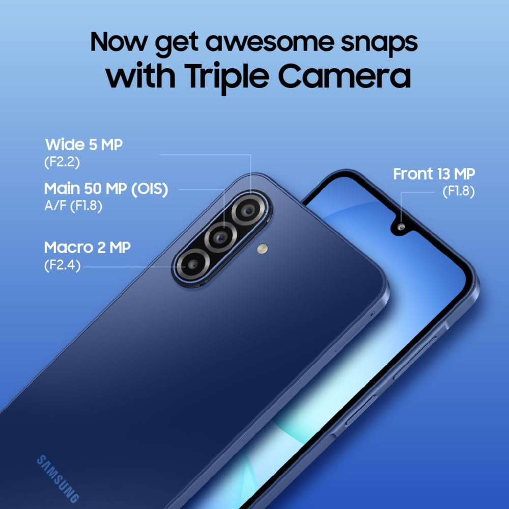 Samsung Galaxy A17 5G (Blue, 8GB RAM, 128GB Storage) | with Travel Adapter | 50 MP No Shake Camera | Gemini Live | Circle to Search | Super AMOLED | Corning Gorilla Glass Victus | 7.5mm Sleek | AI