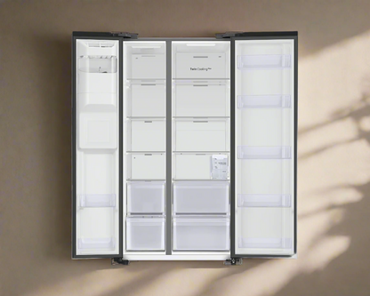 Samsung RS78CG8543B1 633L 5-in-1 Convertible Side-by-Side Refrigerator | Twin Cooling Plus | Wi-Fi | Digital Inverter | Non-Plumbing Dispenser | Black Caviar | 3 Star