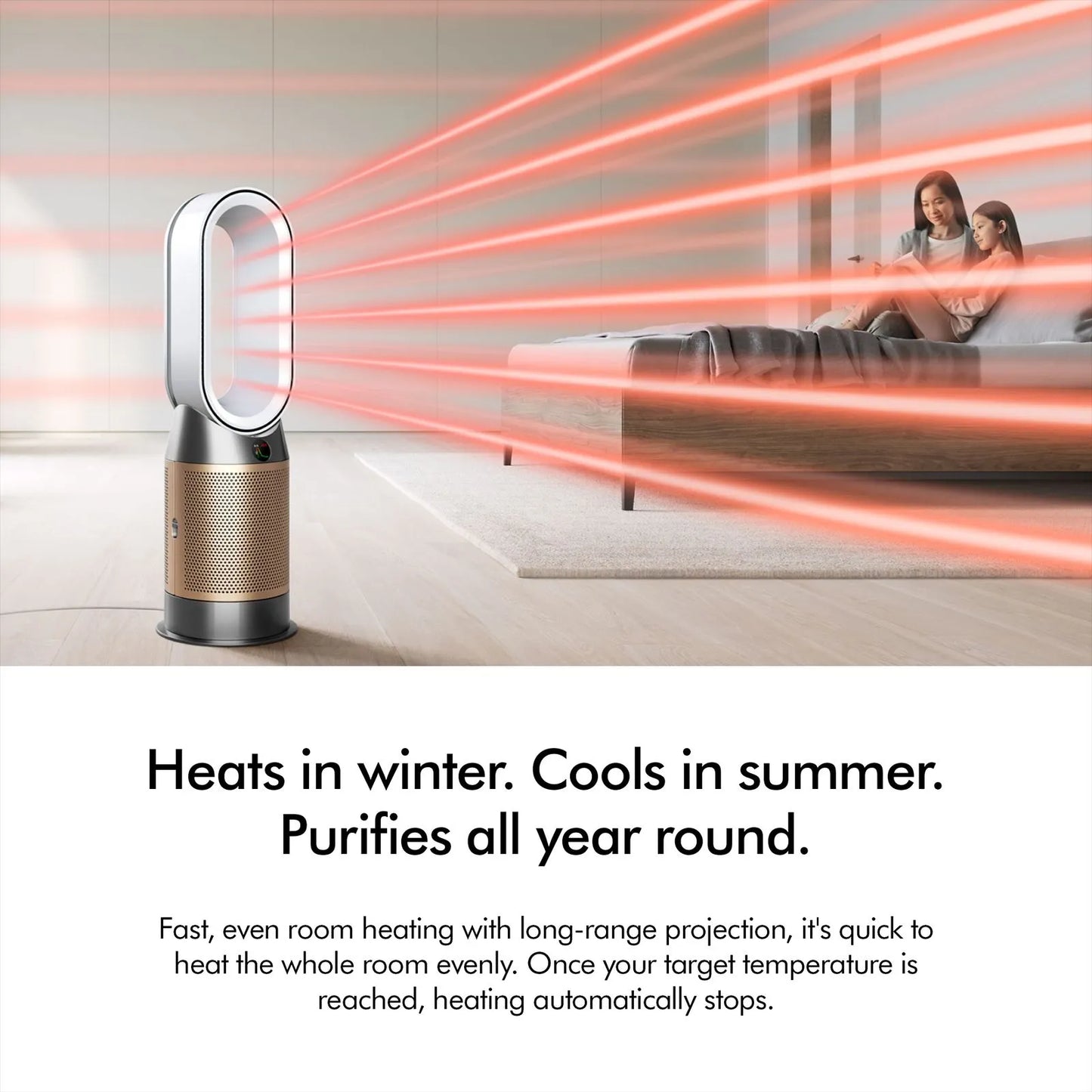 Dyson Hot + Cool HP12 Air Purifier (White &amp; Gold) with HEPA H13 Filter, Air Multiplier™ &amp; Formaldehyde Destruction | Suraj Electronics Delhi NCR