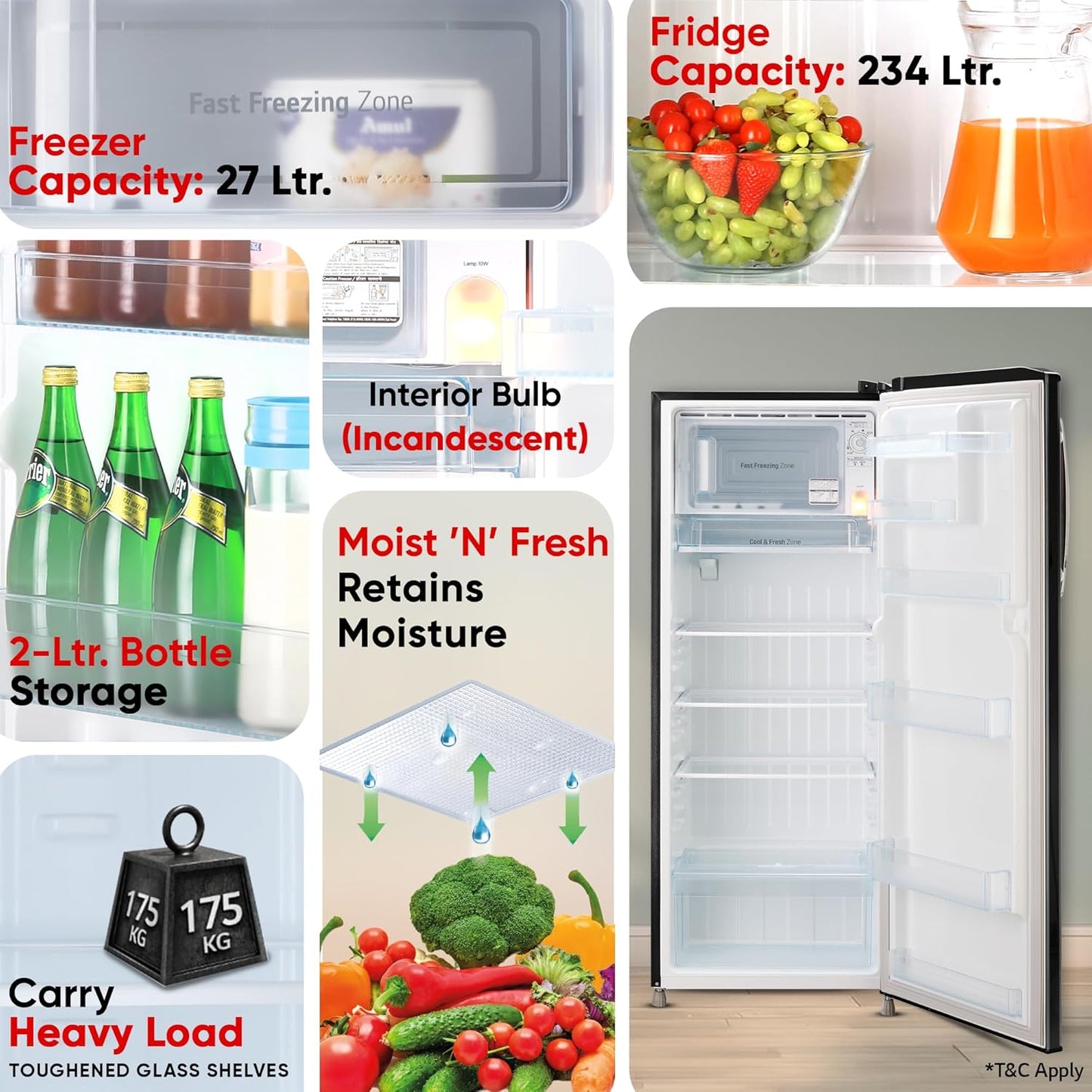 LG GL-B281BESX 261L 3 Star Direct Cool Single Door Refrigerator | Smart Inverter | Ebony Sheen | Suraj Electronics Delhi NCR