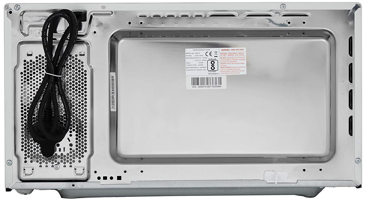 IFB 30SC4 30 L Convection Microwave Oven | 101 Auto Cook Menus | Multi-Stage Cooking | Metallic Silver | Suraj Electronics Delhi NCR