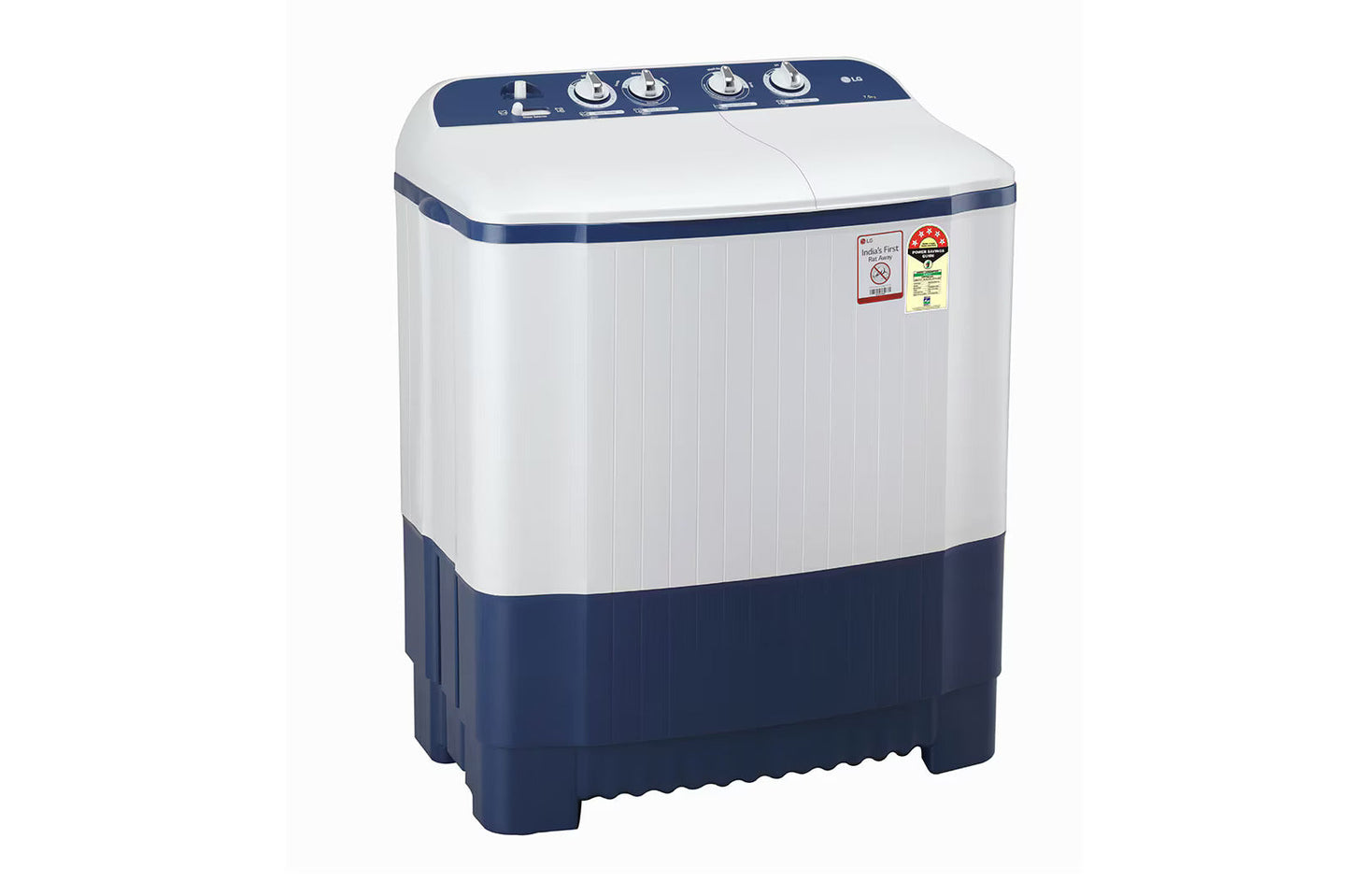 LG P7510RBAZ 7.5 Kg 5 Star Semi-Automatic Top Load Washing Machine – Dark Blue | Roller Jet Pulsator | Collar Scrubber | Rat Away Technology