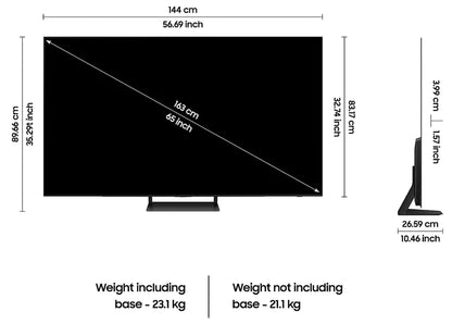 Samsung 163 cm QA65S90CAKLXL (65 inches) 4K Ultra HD Smart OLED TV (Titan Black)