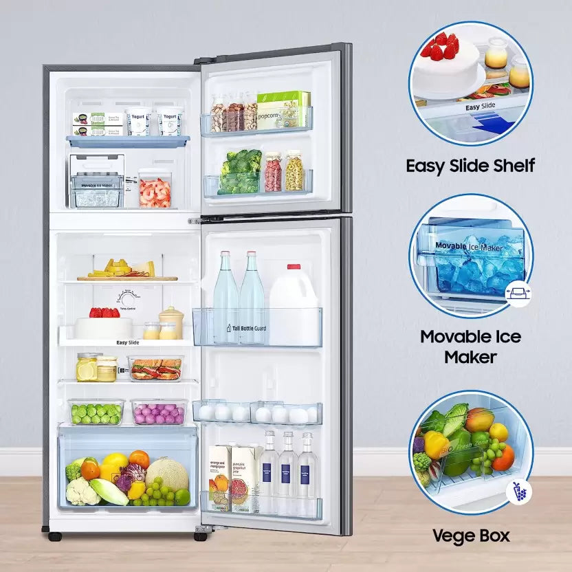SAMSUNG RT28C3021GS/NL 236 L Frost Free Double Door 1 Star Refrigerator  (GRAY SILVER )
