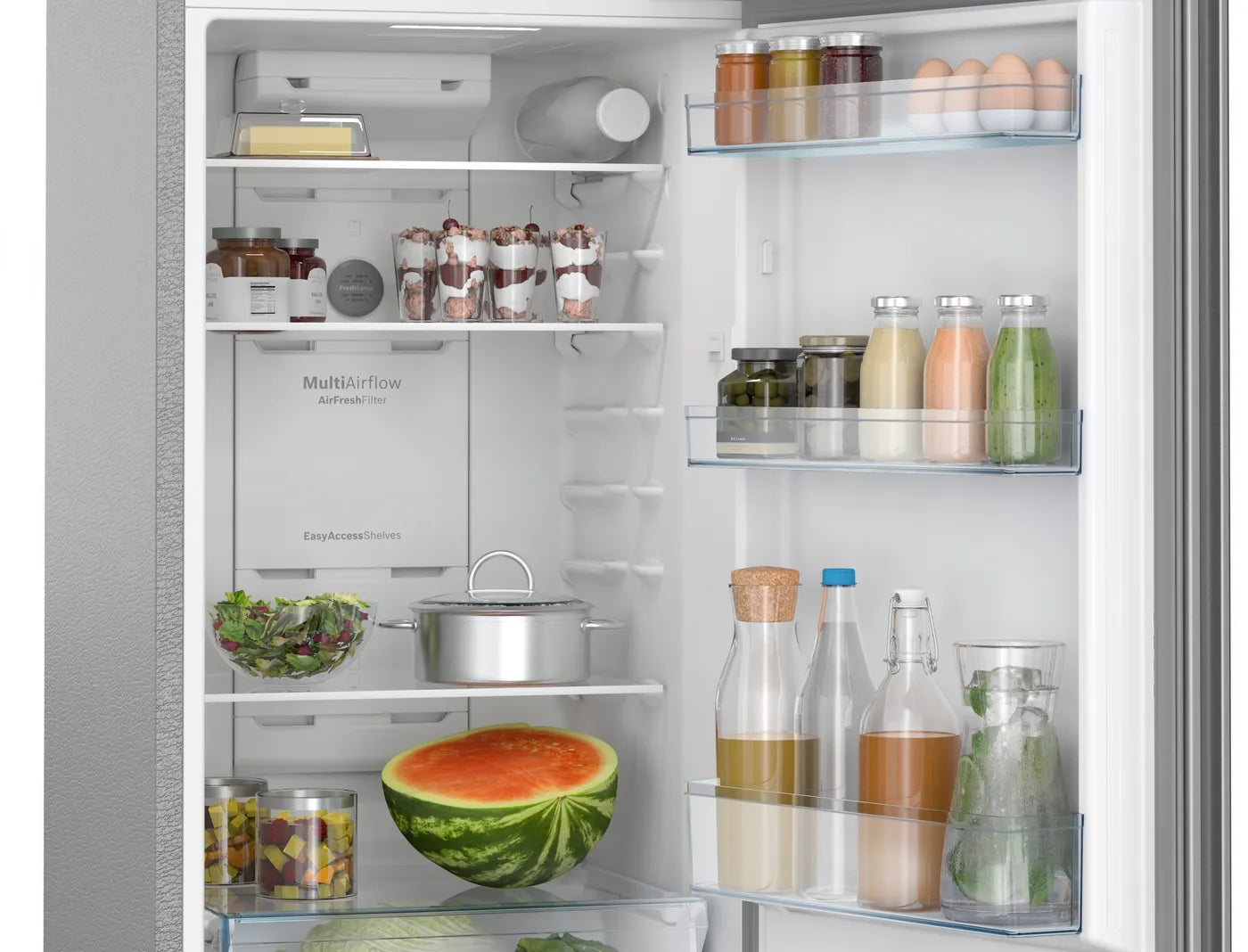BOSCH CTC29S031I Series 4 269 Litres 3 Star Frost Free Double Door Convertible Refrigerator with Vario Inverter Compressor ( Sparkly Steel)