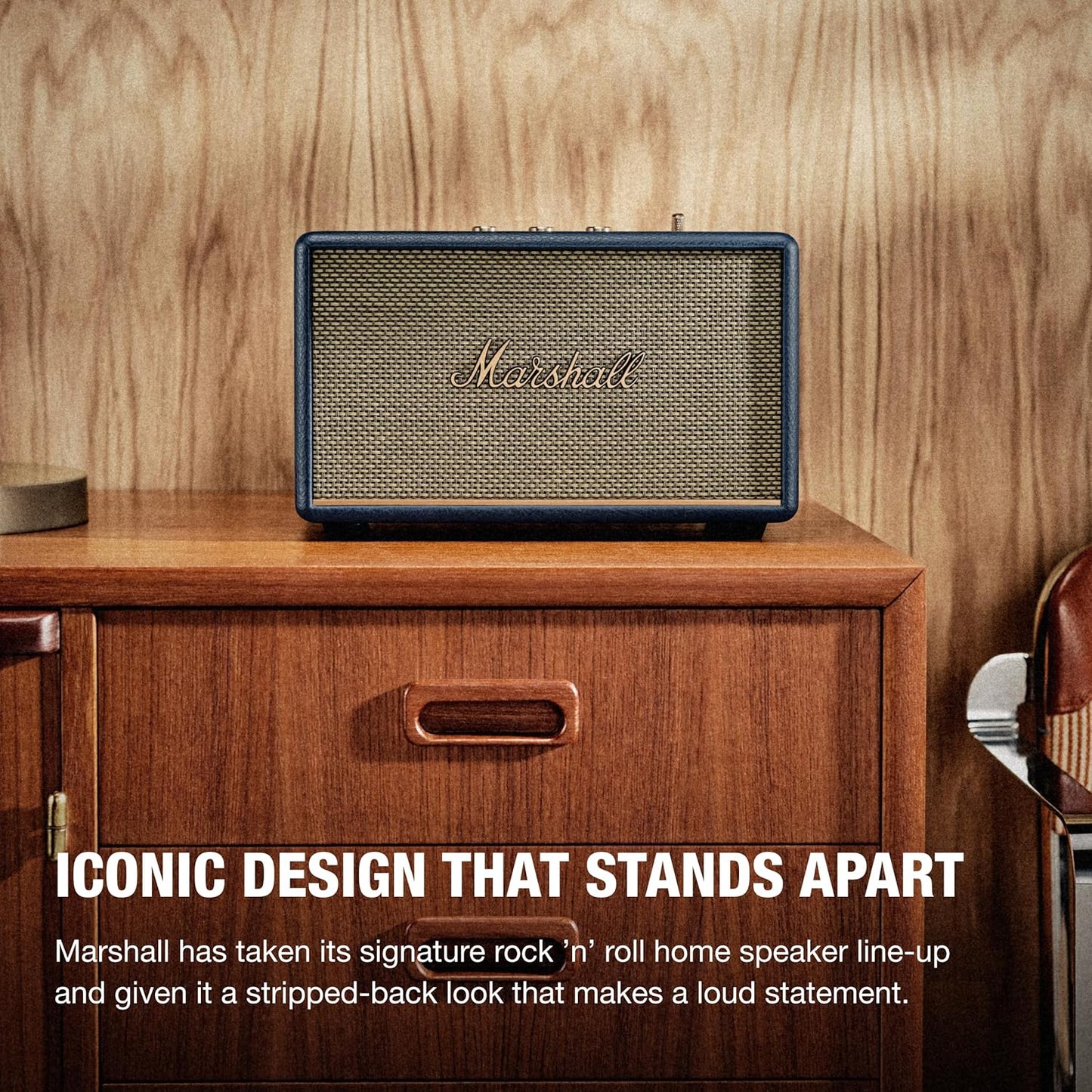 Marshall Acton III Bluetooth Speaker (Midnight Blue) | Gen 3 Stereo Sound, Bluetooth 5.2, RCA &amp; Aux Input | Suraj Electronics Delhi NCR