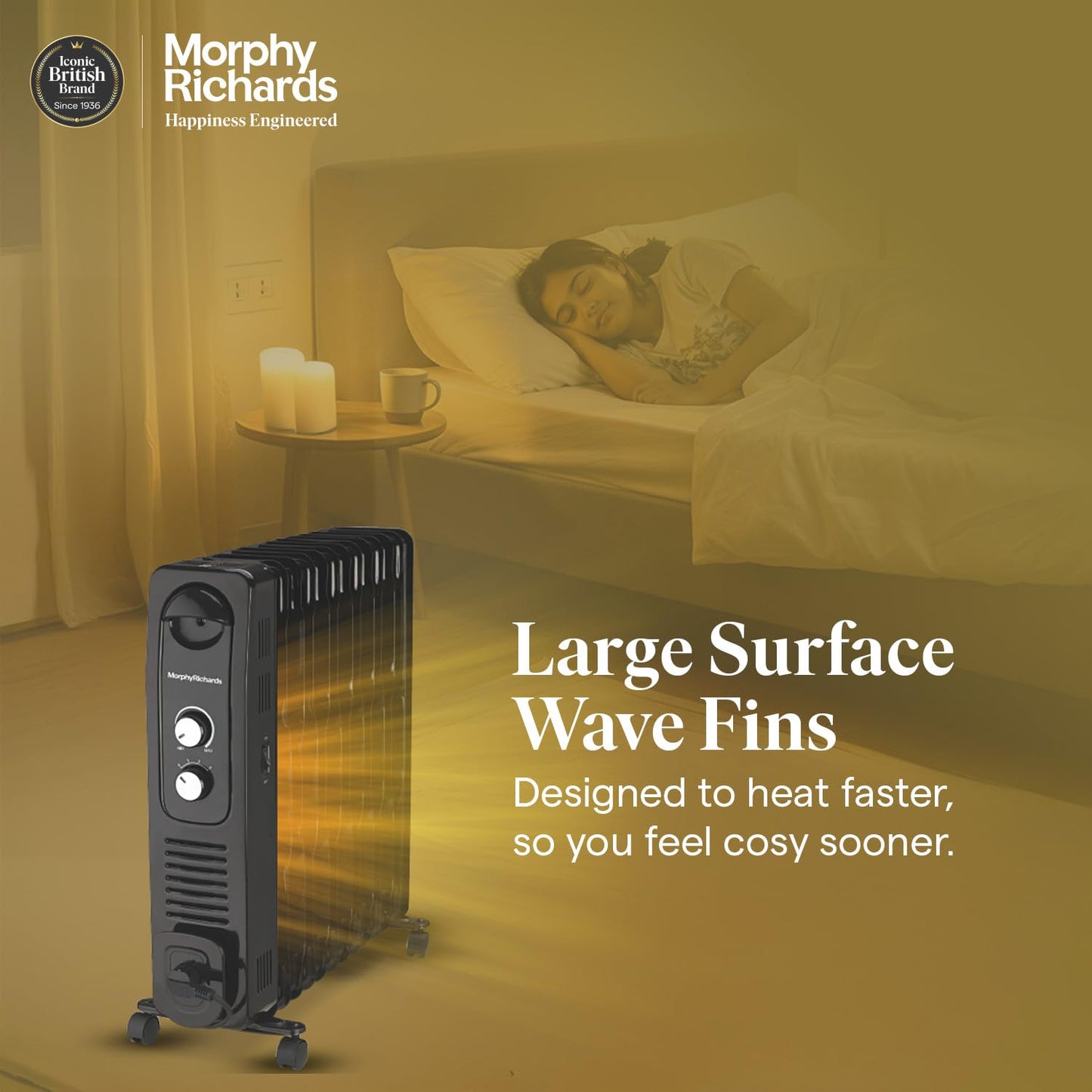 Morphy Richards 13F Heat Wave Oil-Filled Room Heater (2900W) | 13 Fin | PTC Ceramic Fan | Overheat Protection | Suraj Electronics Delhi NCR