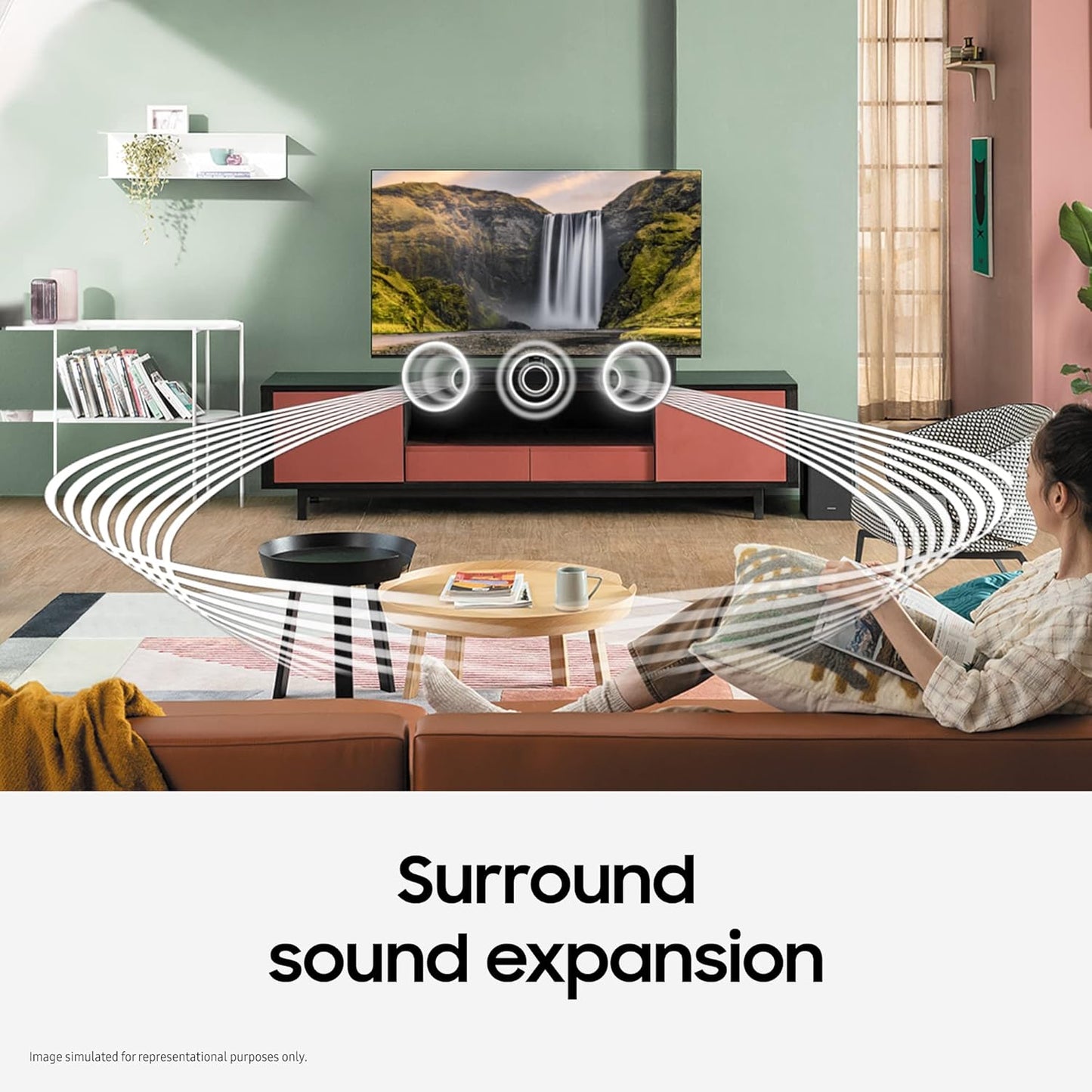 Samsung HW-B450F/XL 2.1 Channel Dolby Digital Soundbar | 300W Power | Wireless Subwoofer | Bluetooth | Game &amp; Bass Boost Modes | Suraj Electronics