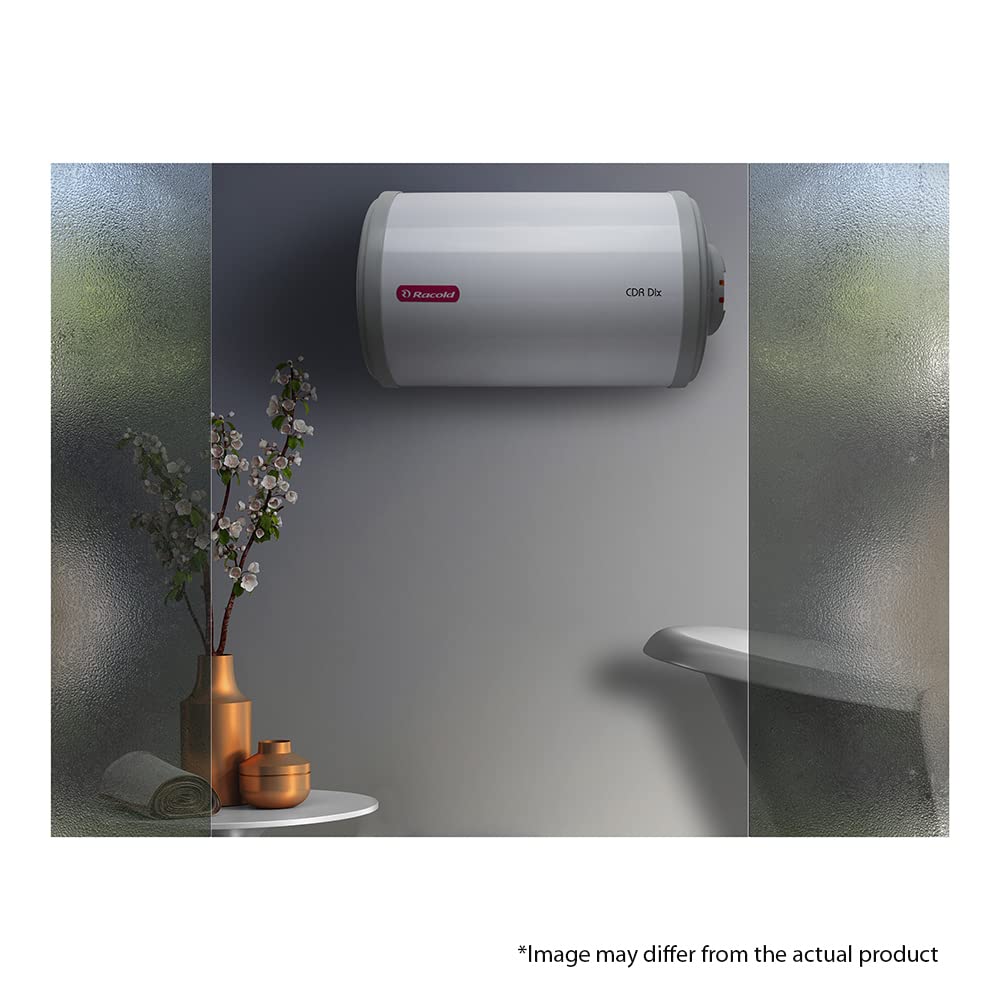 Racold CDR DLX 15H 15 Litre 4 Star Horizontal Storage Water Geyser (White) – Titanium Plus Tank, 2000W Heating, 8 Bar Pressure