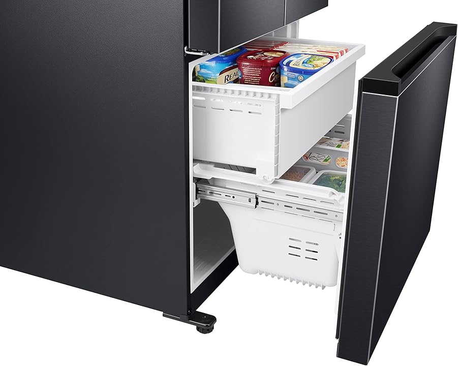 Samsung RF57A5032B1 550L Frost Free French Door Refrigerator (Black Matt) – Convertible Bottom Freezer, Digital Inverter Compressor, Twin Cooling Plus