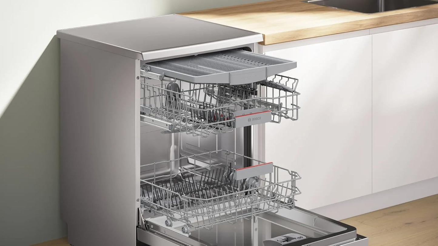 Bosch Series 6 15 Place Settings Dishwasher (SMS6HMI01I) | IOT Enabled | EcoSilence Drive | Intensive Kadhai Wash | Silver Inox | Suraj Electronics Delhi NCR