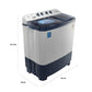 Voltas Beko WTT80DBLT 8 Kg Semi-Automatic Top Load Washing Machine | Double Waterfall | Soft Close Lid | Dual Cassette Filter | 1300 RPM Fast Dry | Sky Blue | Suraj Electronics