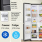 LG GL-L257CMC3 630L 3 Star Side-by-Side Refrigerator – Wi-Fi Convertible, Door Cooling+, Hygiene Fresh+, Smart Inverter, Water & Ice Dispenser | Matt Black