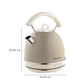 Ariete 2877 Vintage 1.7L Electric Kettle (Beige) | 2000W Stainless Steel | Retro Design | 360° Cordless Base | Auto Shut-Off