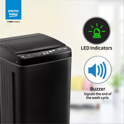 Voltas Beko WTL6504UEA/BPB 6.5 kg Fully Automatic Top Load Washing Machine Black