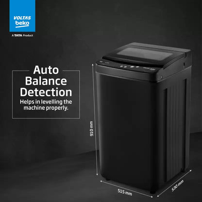 Voltas Beko WTL6504UEA/BPB 6.5 kg Fully Automatic Top Load Washing Machine Black