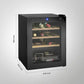 Kaff WC 48 TH BW 16-Bottle Free Standing Wine Chiller with Thermoelectric Cooling & Touch LED Display – Black Glass Door