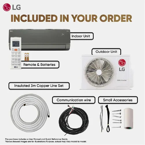LG US-Q19MWZE 1.5 Ton 5 Star AI+ DUAL Inverter Split AC | Copper | Smart Energy Manager | Wi-Fi | VIRAAT Mode | AI Convertible 6 in 1 | Faster Cooling | Energy Saving ( Black Mirror) 2025 Model