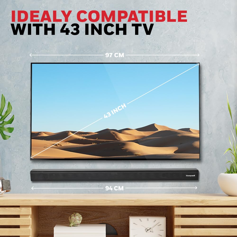Honeywell Suono P2000 60W Bluetooth Soundbar | 2.0 Channel | HDMI ARC, Optical, AUX, USB | Suraj Electronics Delhi NCR