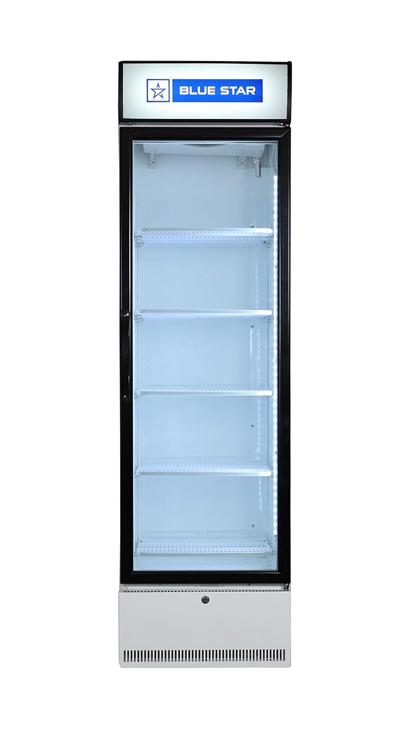 Blue Star SC500F 500 Litre Single Door Visi Cooler | Commercial Display Refrigerator with LED Light, Lock & Adjustable Shelves