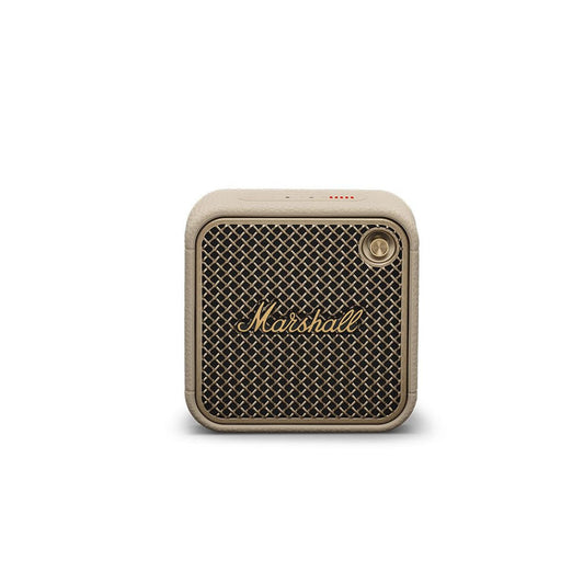 Marshall Willen II Portable Bluetooth Speaker (Cream) – 17+ Hours Playtime, IP67 Dust & Waterproof, Built-in Mic, Strap Mount, Compact Design