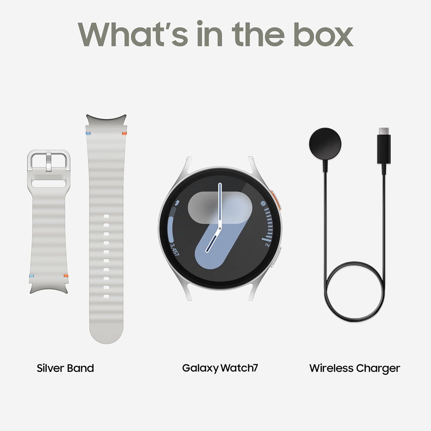 Samsung Galaxy Watch 7 (44mm, Silver, BT) with 3nm Processor | Dual GPS | Sapphire Glass & Armour Aluminum | 5ATM & IP68 | HR, SpO2, BP & ECG Monitor