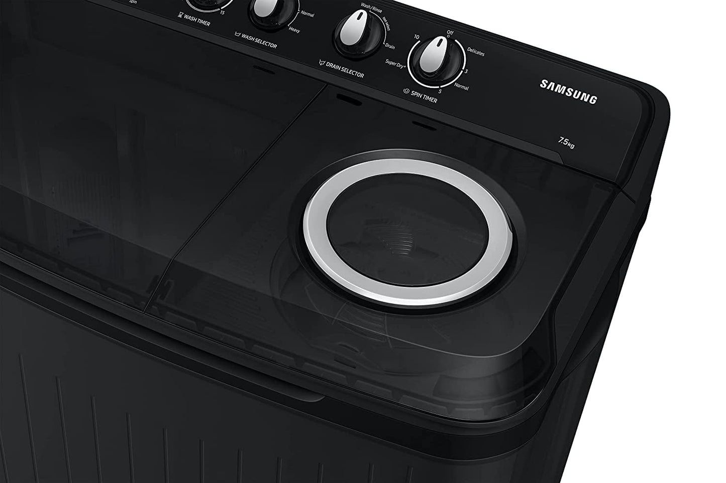 Samsung WT75B3200GD/TL 7.5 Kg 5 Star Semi Automatic Top Load Washing Machine | Hexa Storm Pulsator, Air Turbo Drying
