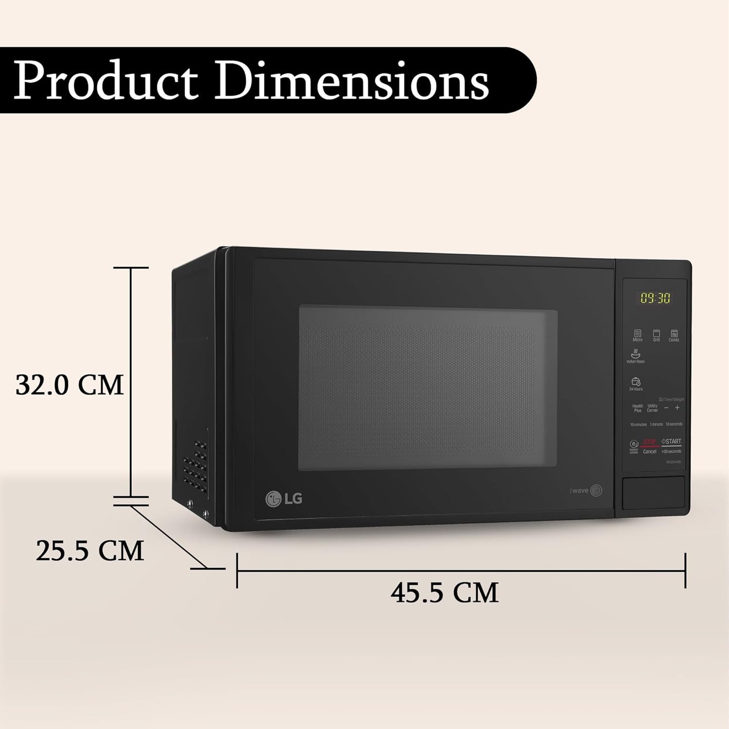 LG MH2044DB 20 L Grill Microwave Oven (Black, Anti-Bacterial Cavity, Health Plus Menu) – Buy Online at Suraj Electronics Delhi NCR