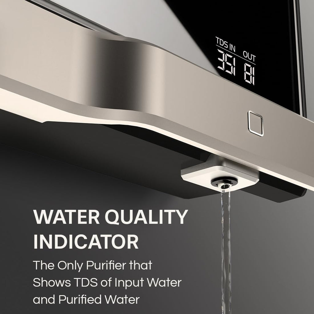 Aquaguard Slim Glass 9-Stage RO+UV Water Purifier | Toughened Glass Body | Active Copper | Real-Time TDS Display | 3.6L Tank | Wall Mount