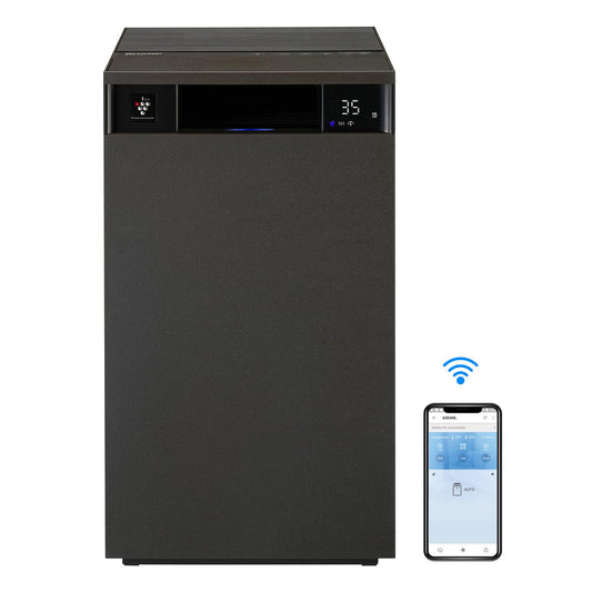 SHARP FX-S120M-H Smart Air Purifier for Home | 930 Sq Ft Coverage | Wi-Fi Control | H14 HEPA Filter | PM2.5 Display | Real-Time Air Quality, Temperature & Humidity Monitoring | Charcoal Gray