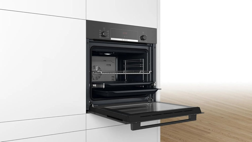 Bosch HBJ534EB0I Built-In Electric Oven – 60L, 60x60 cm, Convection, Black | Series 4 | Touch Control + Rotary Knobs | Made in India